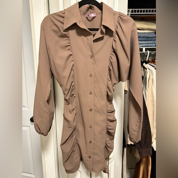 Chocolate Button Down Dress - Picture 1 of 1